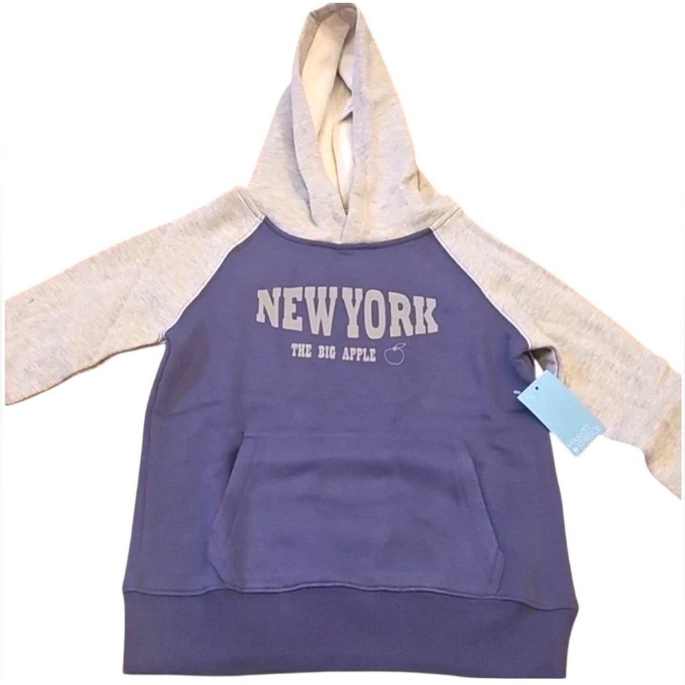 NWT Market & Spruce Kid SM/6-7 And XL/14-16 Blue & Heather Grey Pullover Hoodie